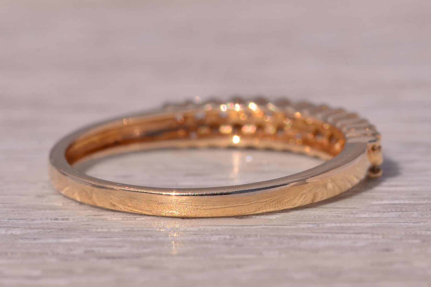 SOLD - The Double Row Sparkle: Natural Diamond Band in Yellow Gold - Image 5