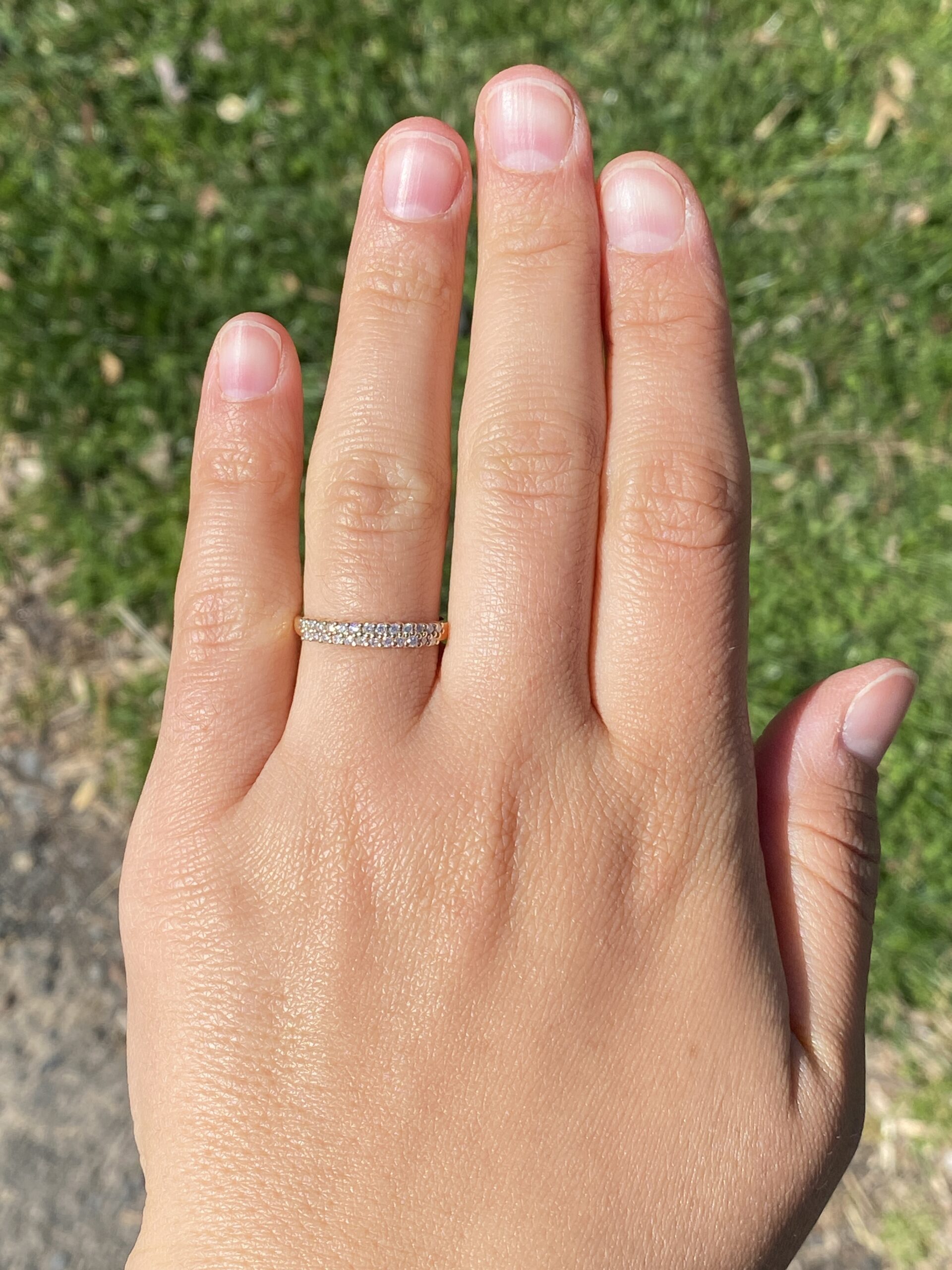 SOLD - The Double Row Sparkle: Natural Diamond Band in Yellow Gold - Image 8