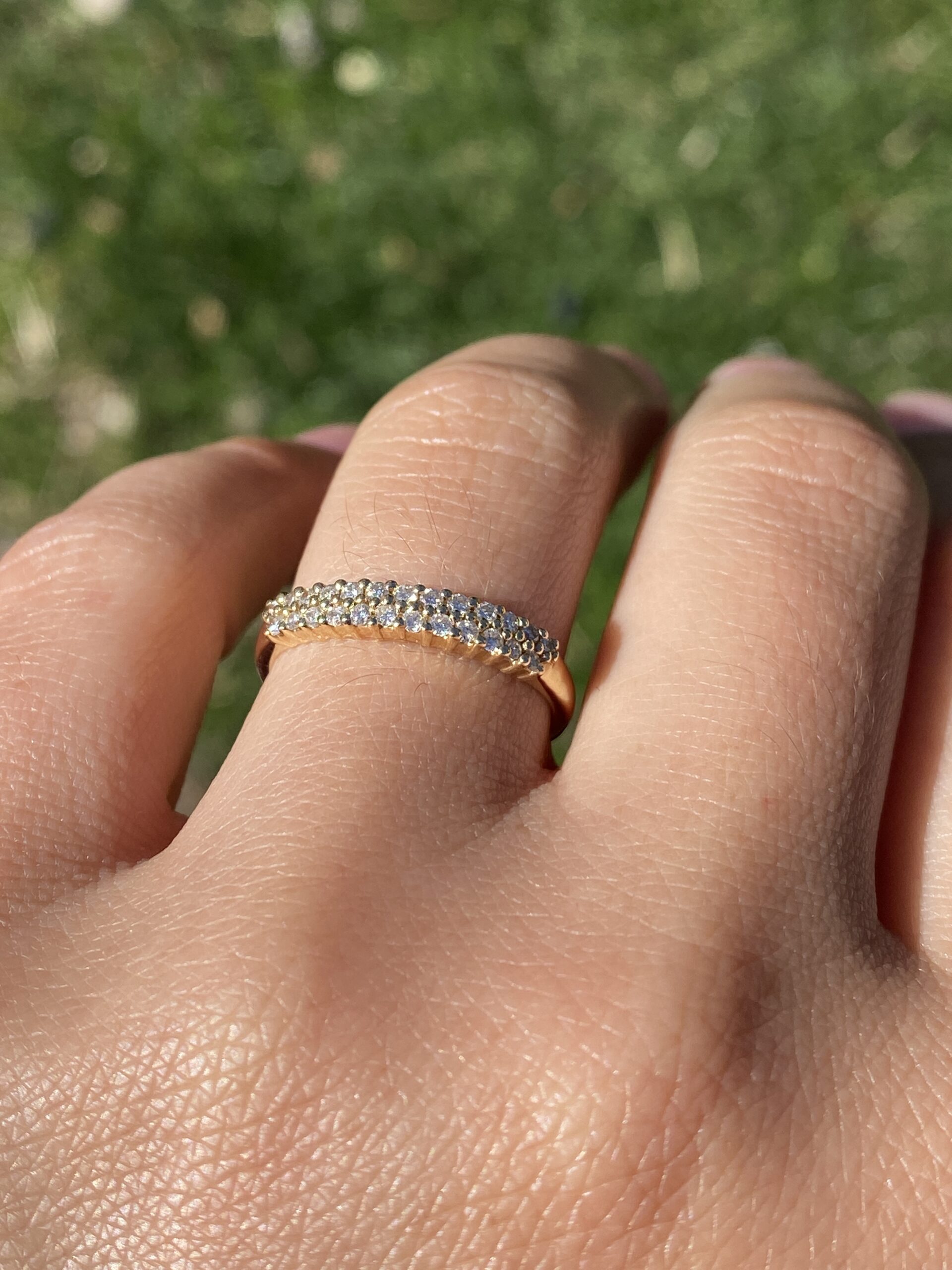 SOLD - The Double Row Sparkle: Natural Diamond Band in Yellow Gold - Image 10