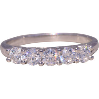 The Radiant Quintet: Diamond Band in White Gold
