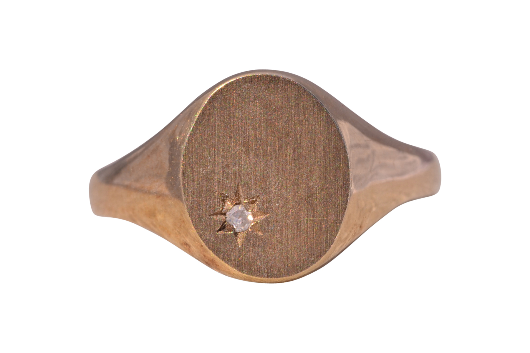 SOLD - The Diamond Signet: Natural Diamond Signet Ring in Yellow Gold