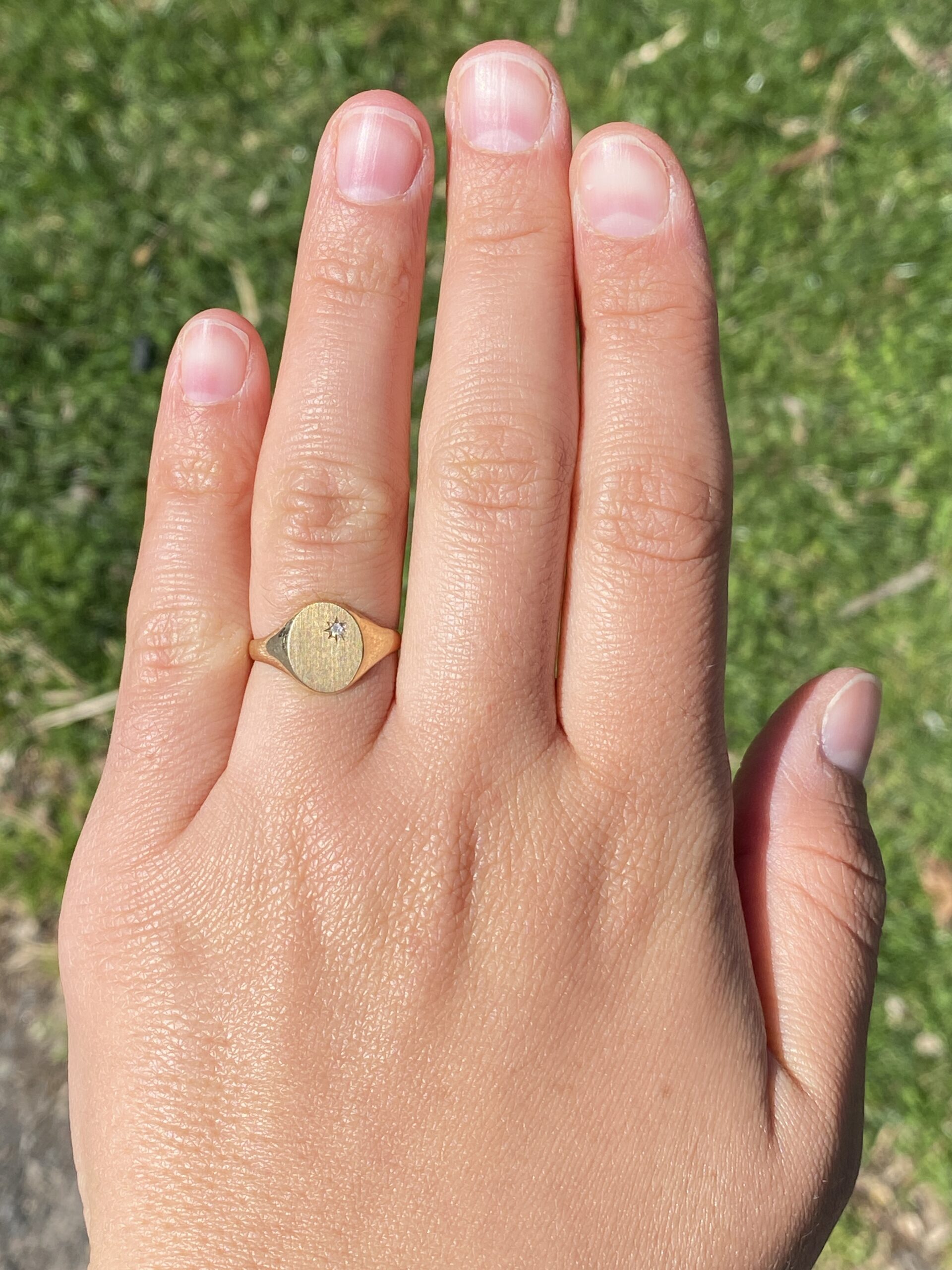 SOLD - The Diamond Signet: Natural Diamond Signet Ring in Yellow Gold - Image 8