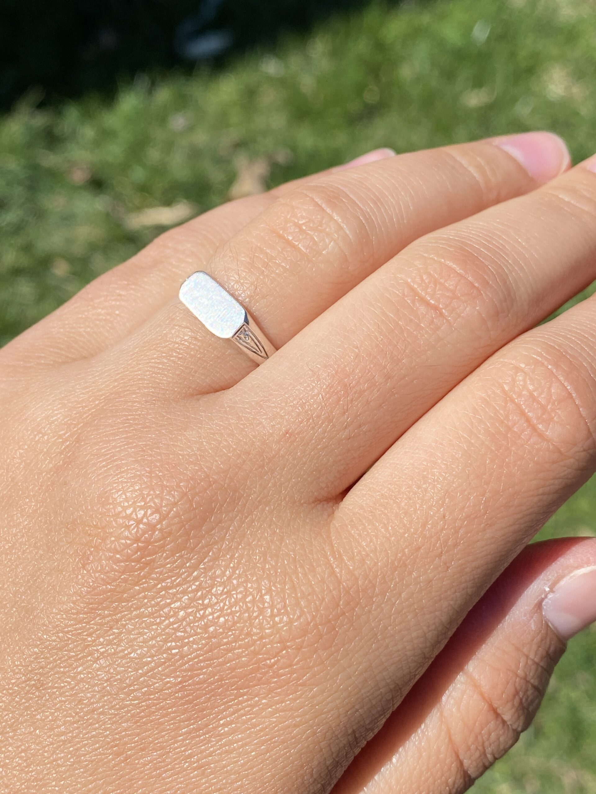 The Engraved Classic: Signet Ring in White Gold - Image 9