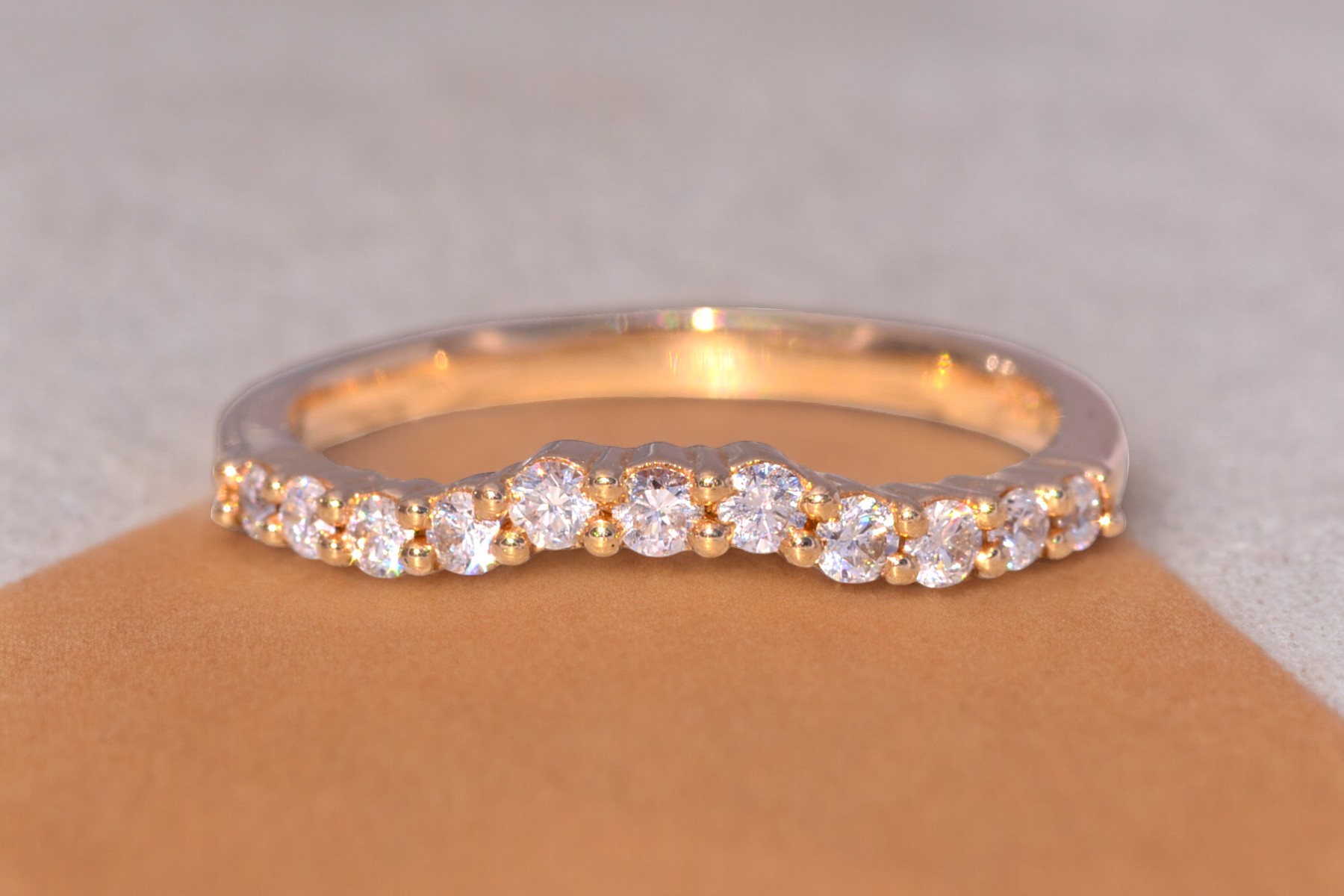 The Diamond Crest: Natural Diamond Band in Yellow Gold - Image 11