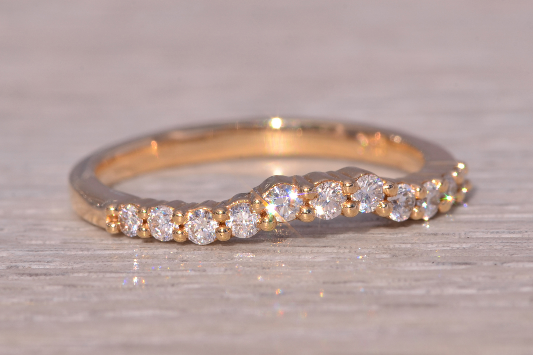 The Diamond Crest: Natural Diamond Band in Yellow Gold - Image 6