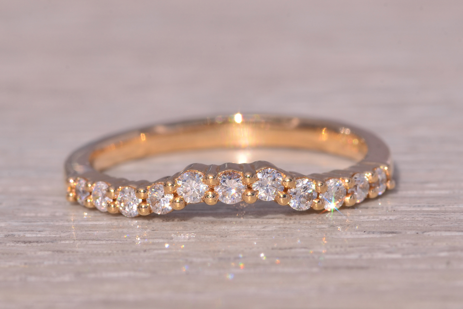 The Diamond Crest: Natural Diamond Band in Yellow Gold - Image 7