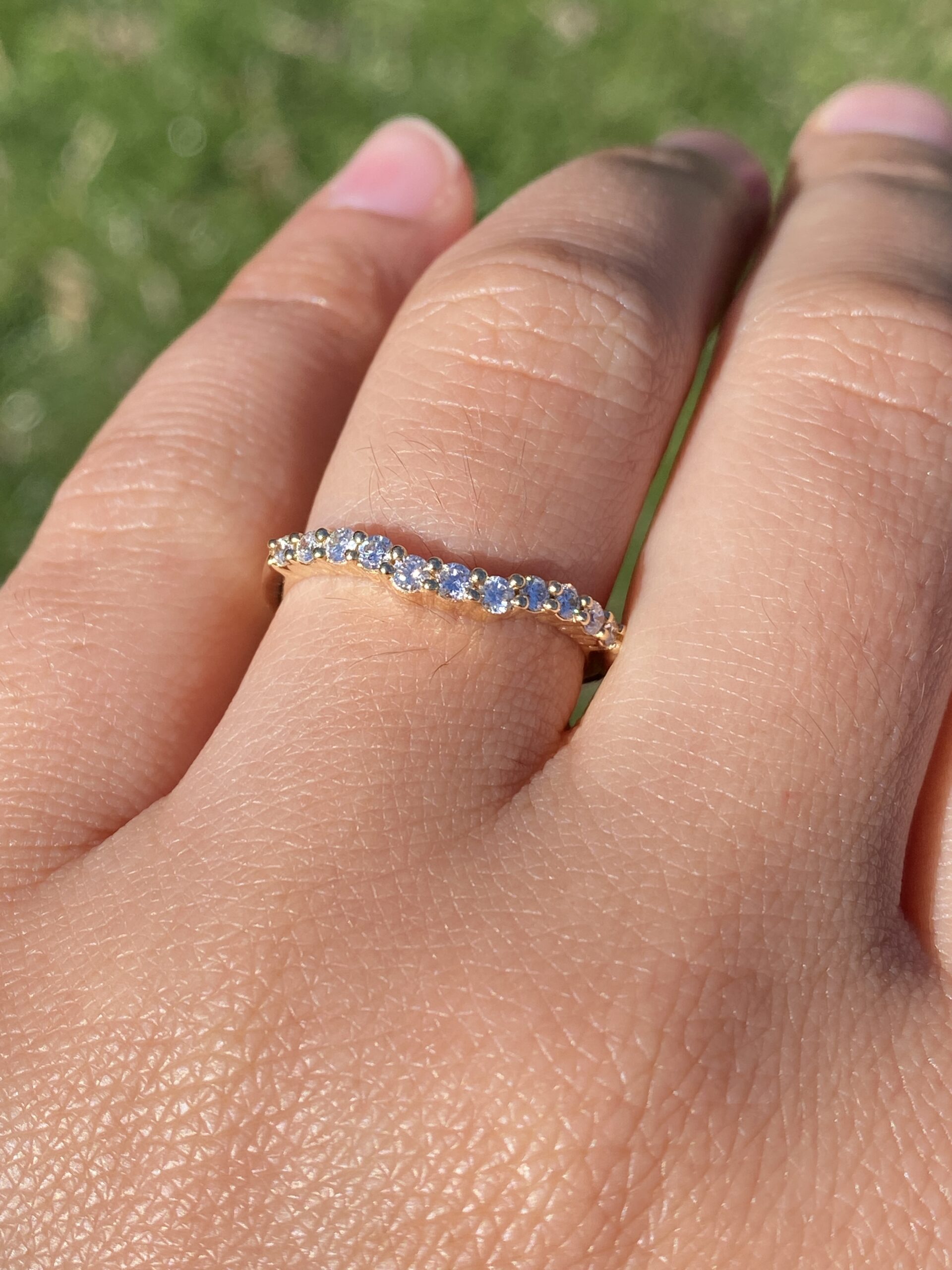 The Diamond Crest: Natural Diamond Band in Yellow Gold - Image 10