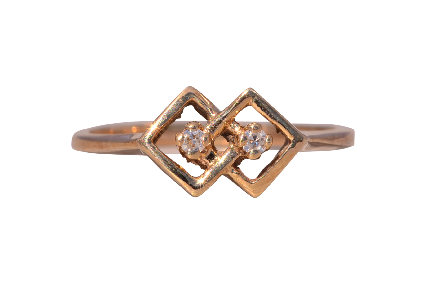 The Mid-Century Geometric: Natural Diamond Ring in Yellow Gold