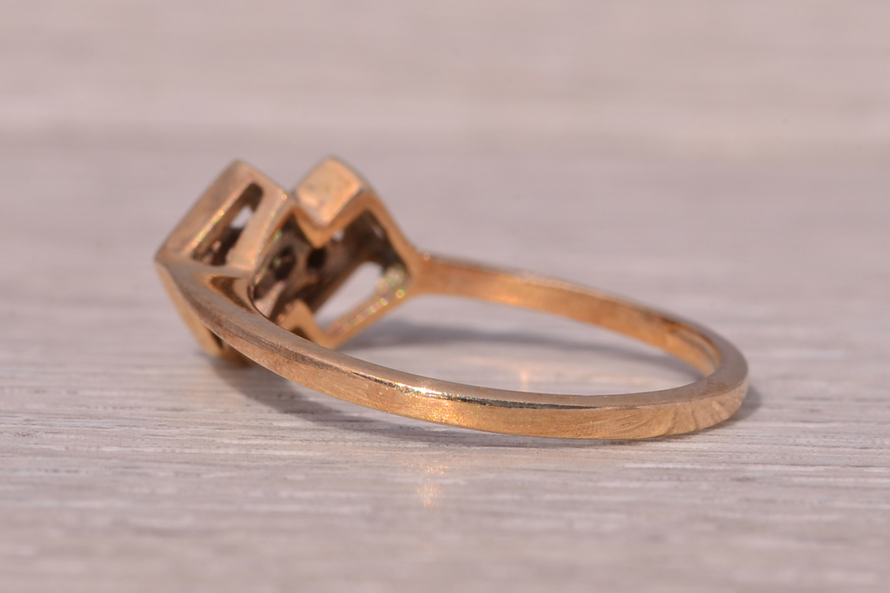 The Mid-Century Geometric: Natural Diamond Ring in Yellow Gold - Image 4