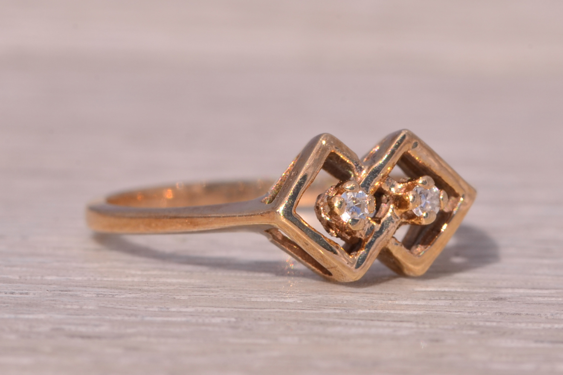 The Mid-Century Geometric: Natural Diamond Ring in Yellow Gold - Image 6