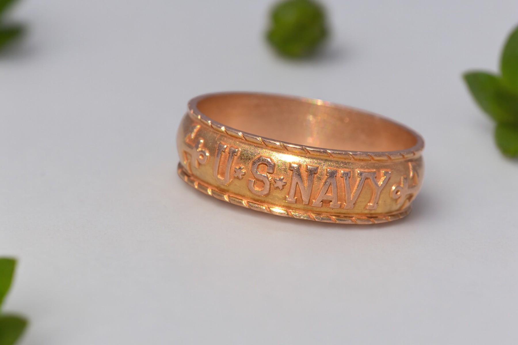 SOLD - The Navy Heritage: Antique U.S. Navy Band in Yellow Gold - Image 11