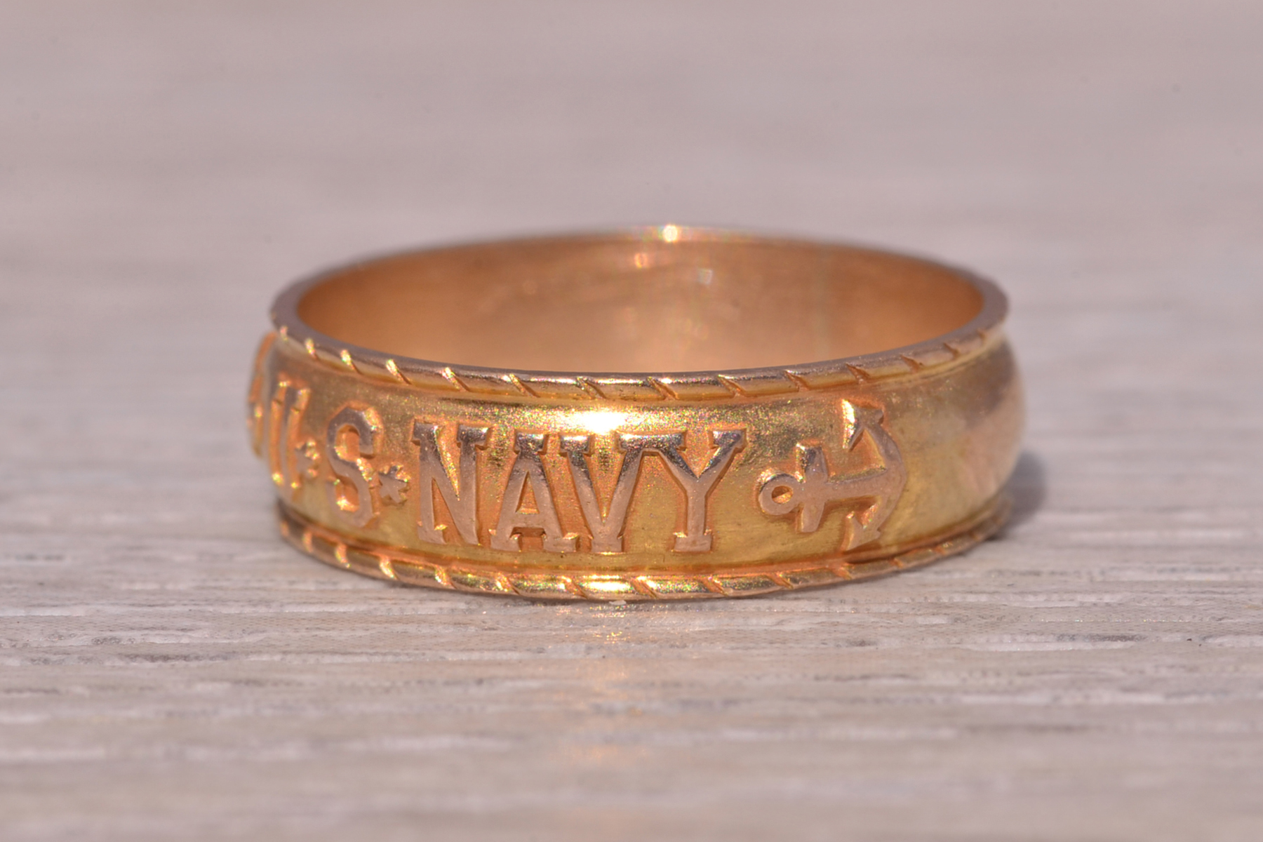 SOLD - The Navy Heritage: Antique U.S. Navy Band in Yellow Gold - Image 3