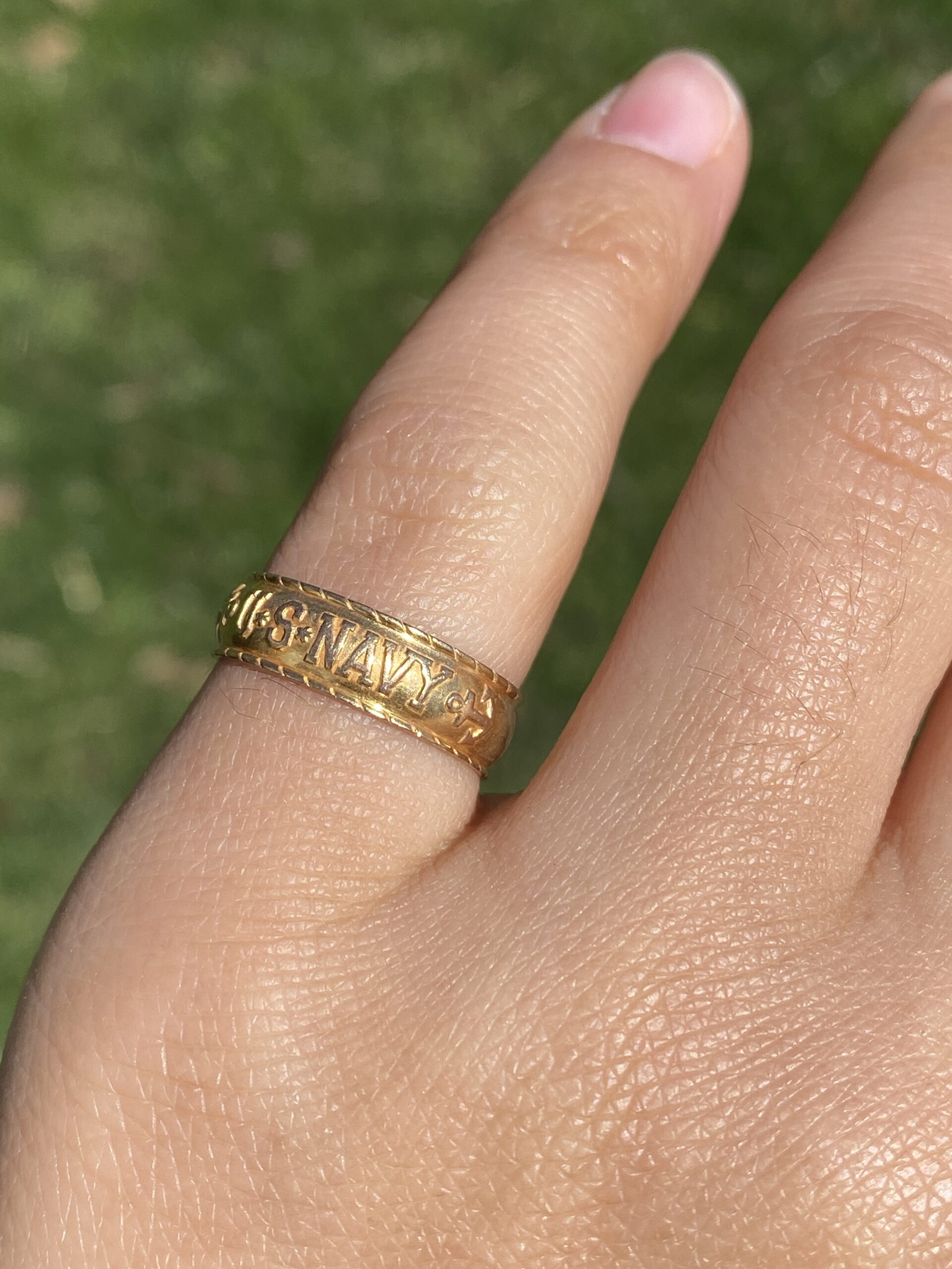 SOLD - The Navy Heritage: Antique U.S. Navy Band in Yellow Gold - Image 10