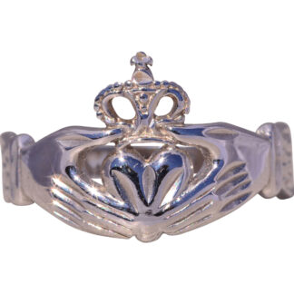 The Charming Claddagh: 14 Karat White Gold Ring