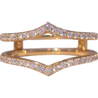The Double Chevron: Diamond Ring Jacket in Yellow Gold