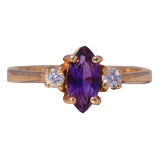 The Amethyst Charm: Amethyst Diamond Ring