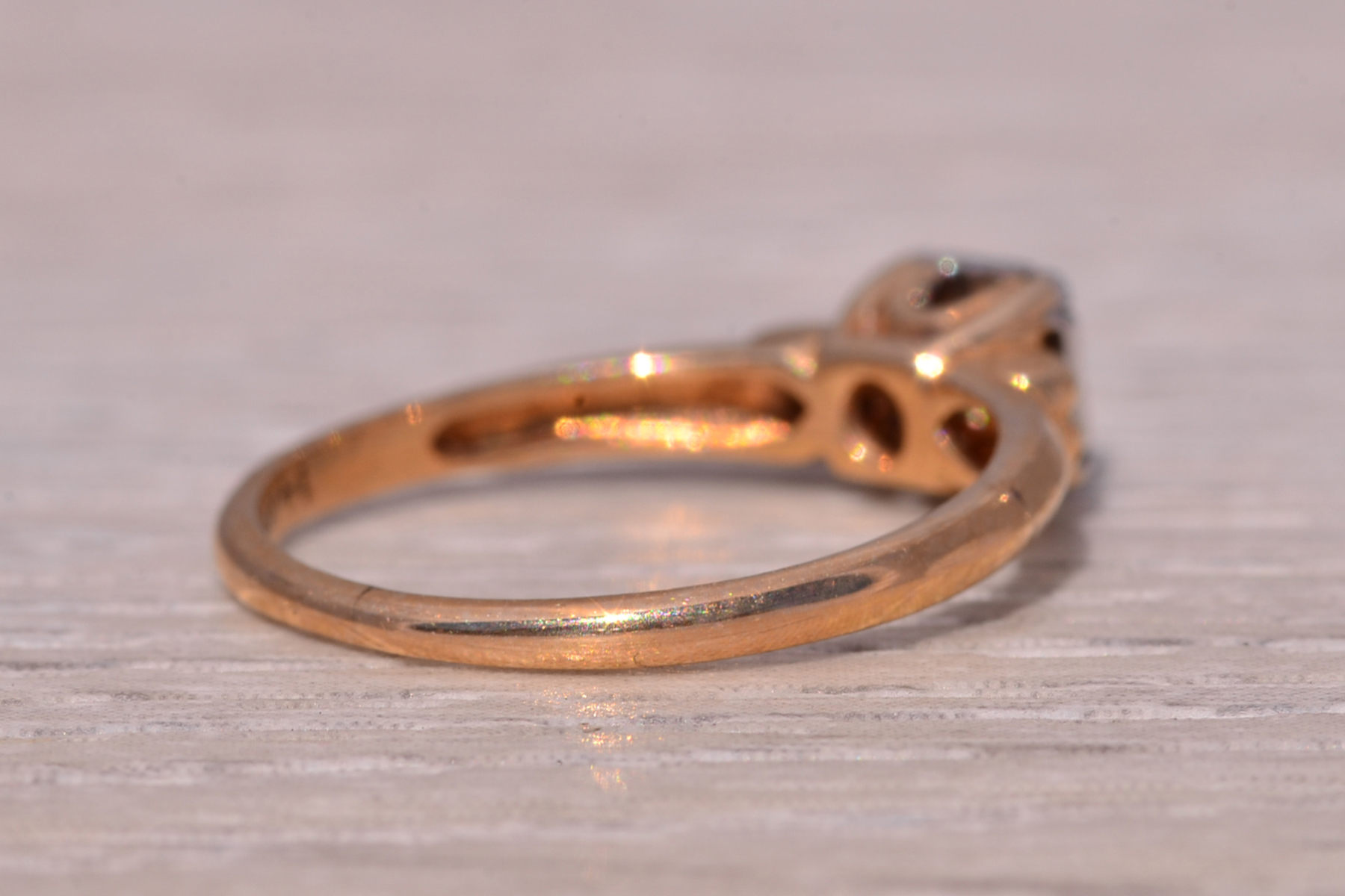 The Deco Charm: Art Deco Natural Diamond Ring in Rose Gold - Image 5