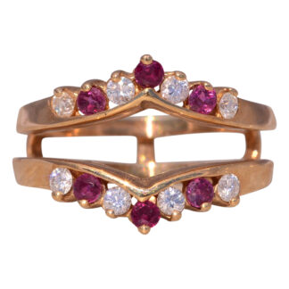 The Ruby Radiance: Ruby and Diamond Jacket Ring in Yellow Gold