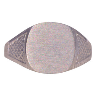 The Signature Shield: Customizable Ring in White Gold