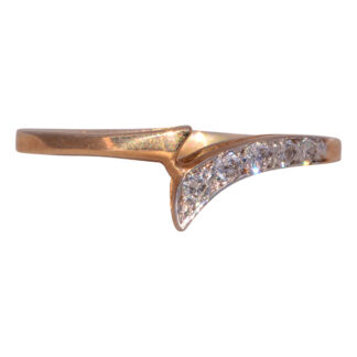 SOLD - The Radiant Sweep: Mid Century Modern Diamond Ring in Yellow Gold