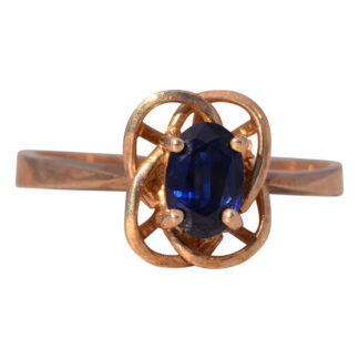 The Sapphire Knot: Natural Sapphire Ring in Yellow Gold