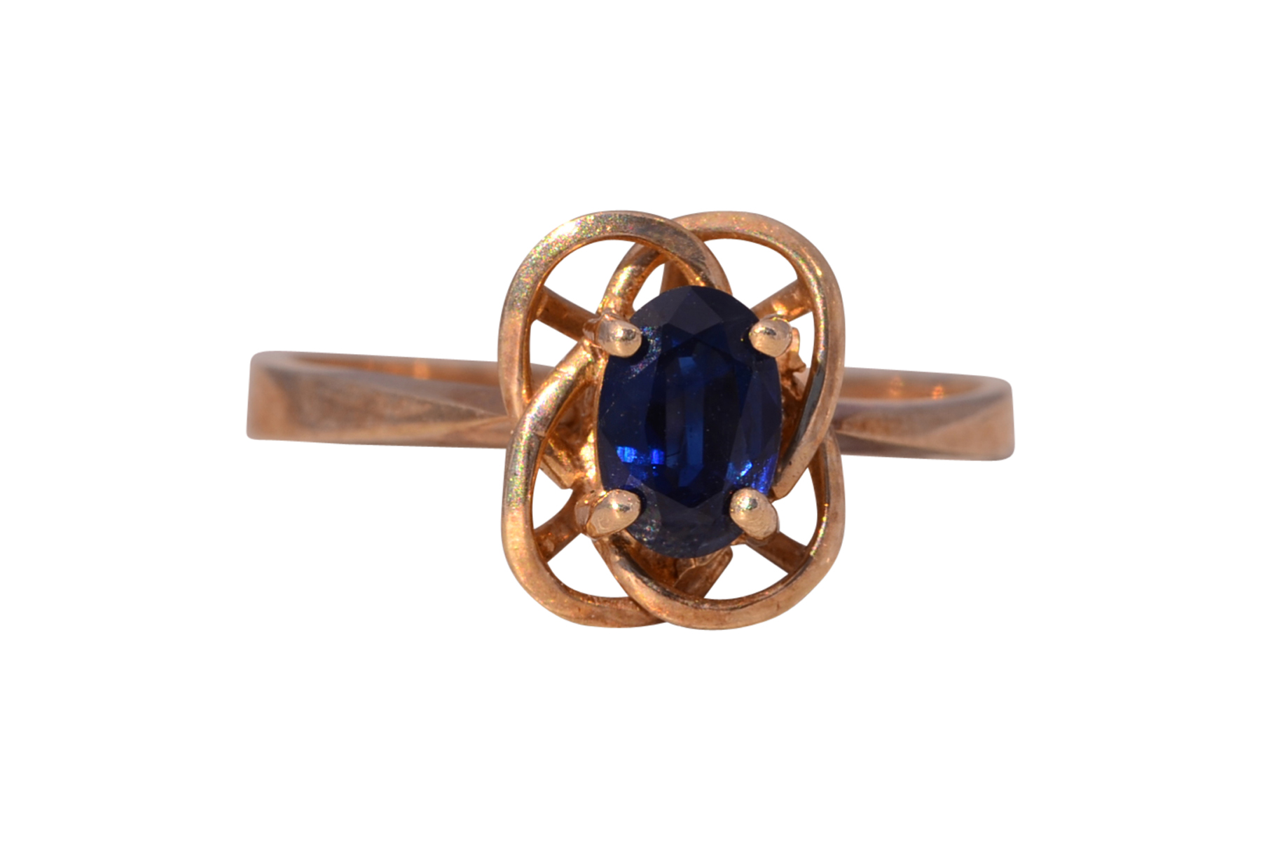 The Sapphire Knot: Natural Sapphire Ring in Yellow Gold