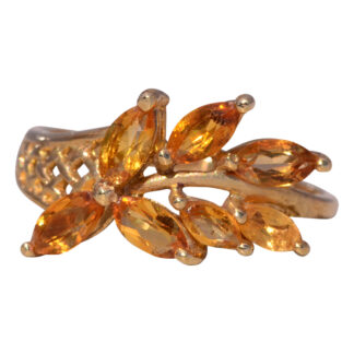 The Golden Leaf: Citrine Ring in Yellow Gold