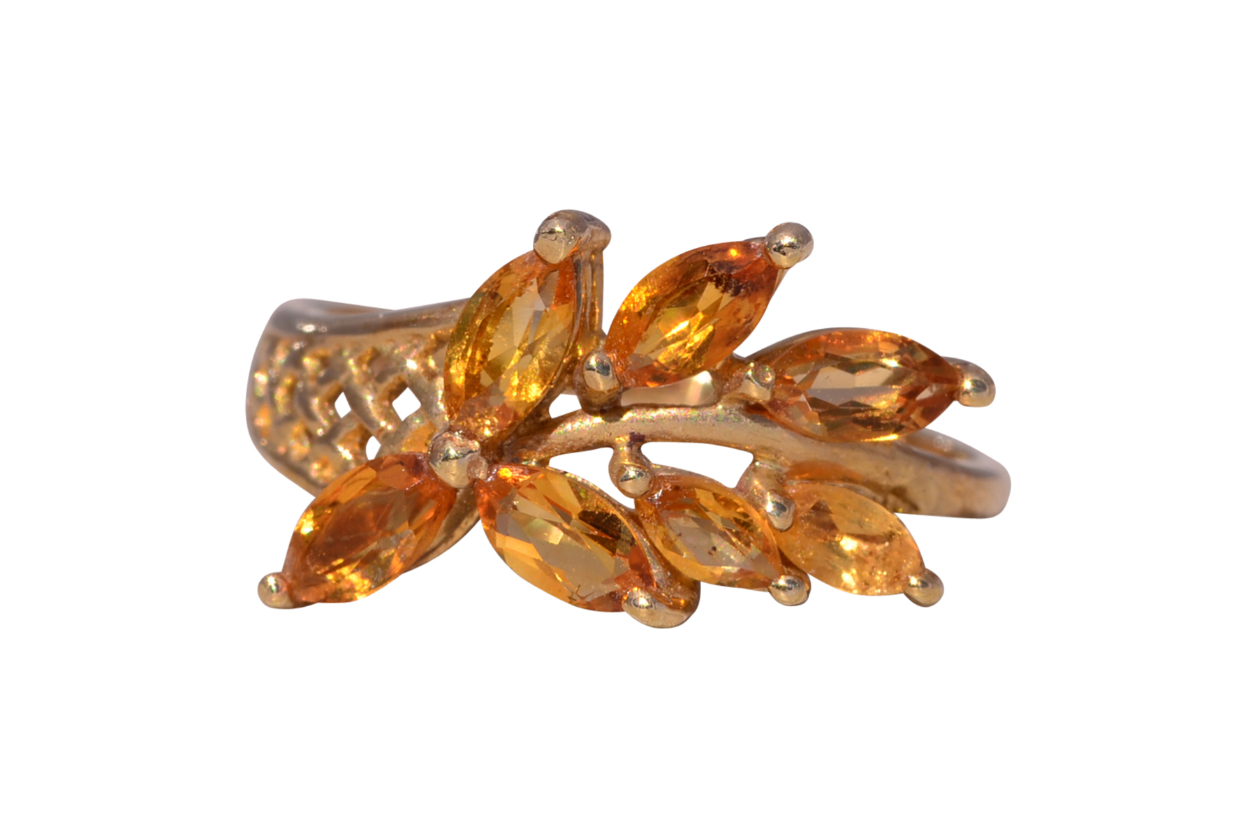 The Golden Leaf: Citrine Ring in Yellow Gold