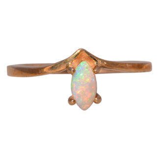 The Opal Whisper: Australian Opal Ring in Yellow Gold