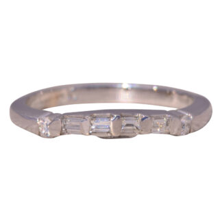 The Baguette and Brilliant Harmony: Natural Diamond Band in White Gold