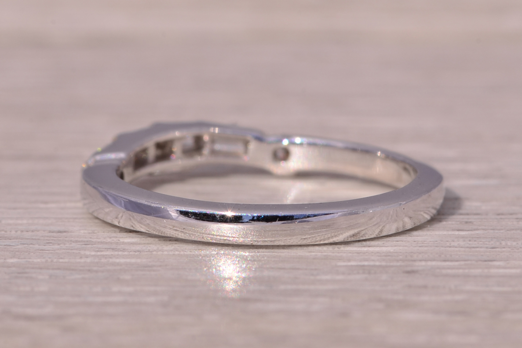 The Baguette and Brilliant Harmony: Natural Diamond Band in White Gold - Image 4