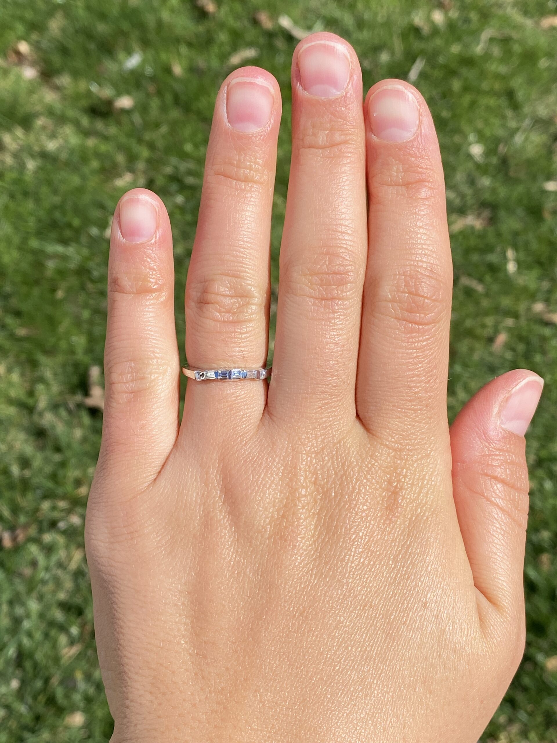 The Baguette and Brilliant Harmony: Natural Diamond Band in White Gold - Image 8