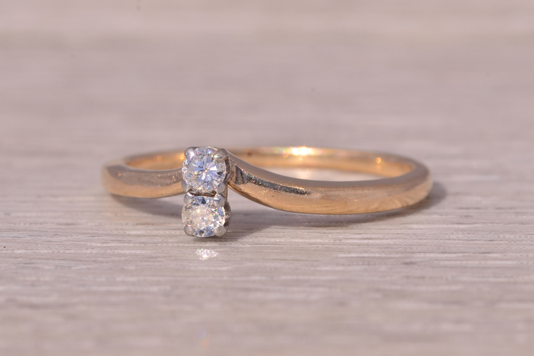 The Double Diamond Delight: Toi Et Moi Natural Diamond Ring in Yellow Gold - Image 2
