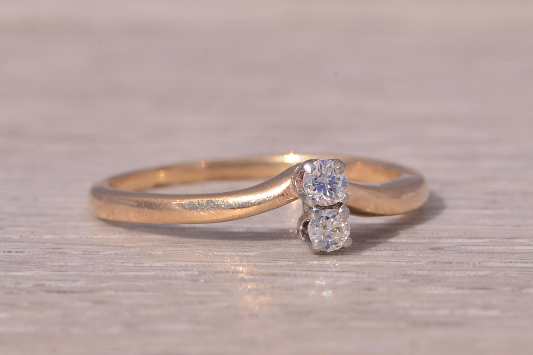The Double Diamond Delight: Toi Et Moi Natural Diamond Ring in Yellow Gold - Image 5