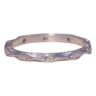 The Vintage Platinum Elegance: Antique Natural Diamond Band