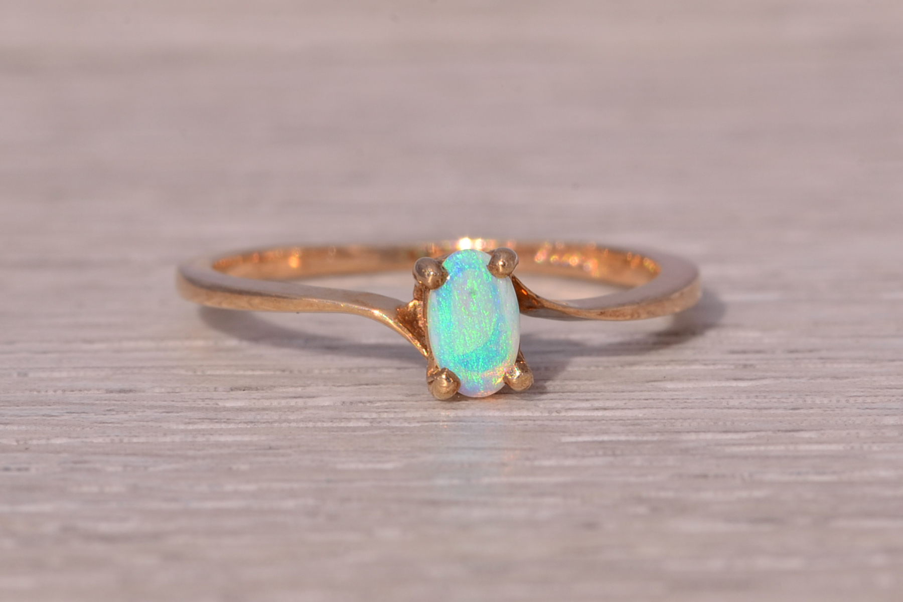 SOLD - The Australian Glow: Australian Opal Ring in Yellow Gold - Image 2