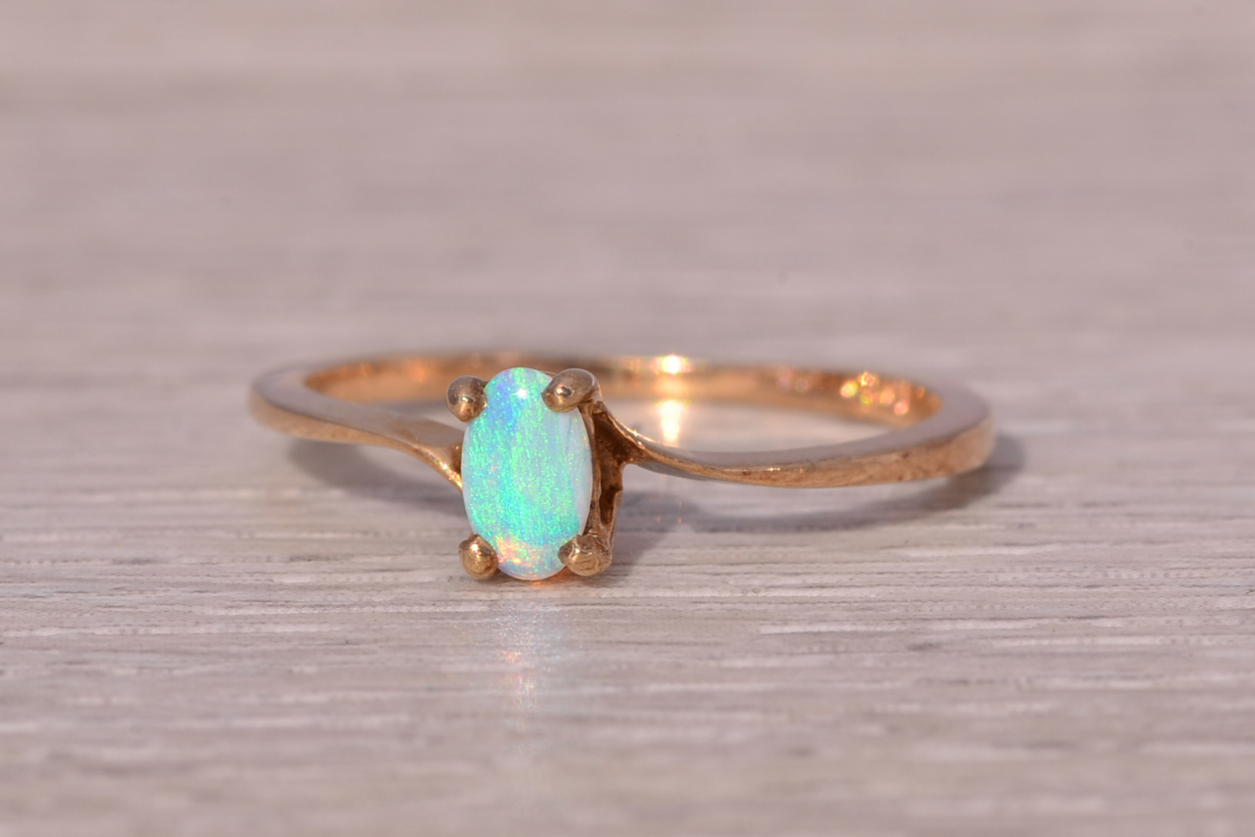 SOLD - The Australian Glow: Australian Opal Ring in Yellow Gold - Image 3