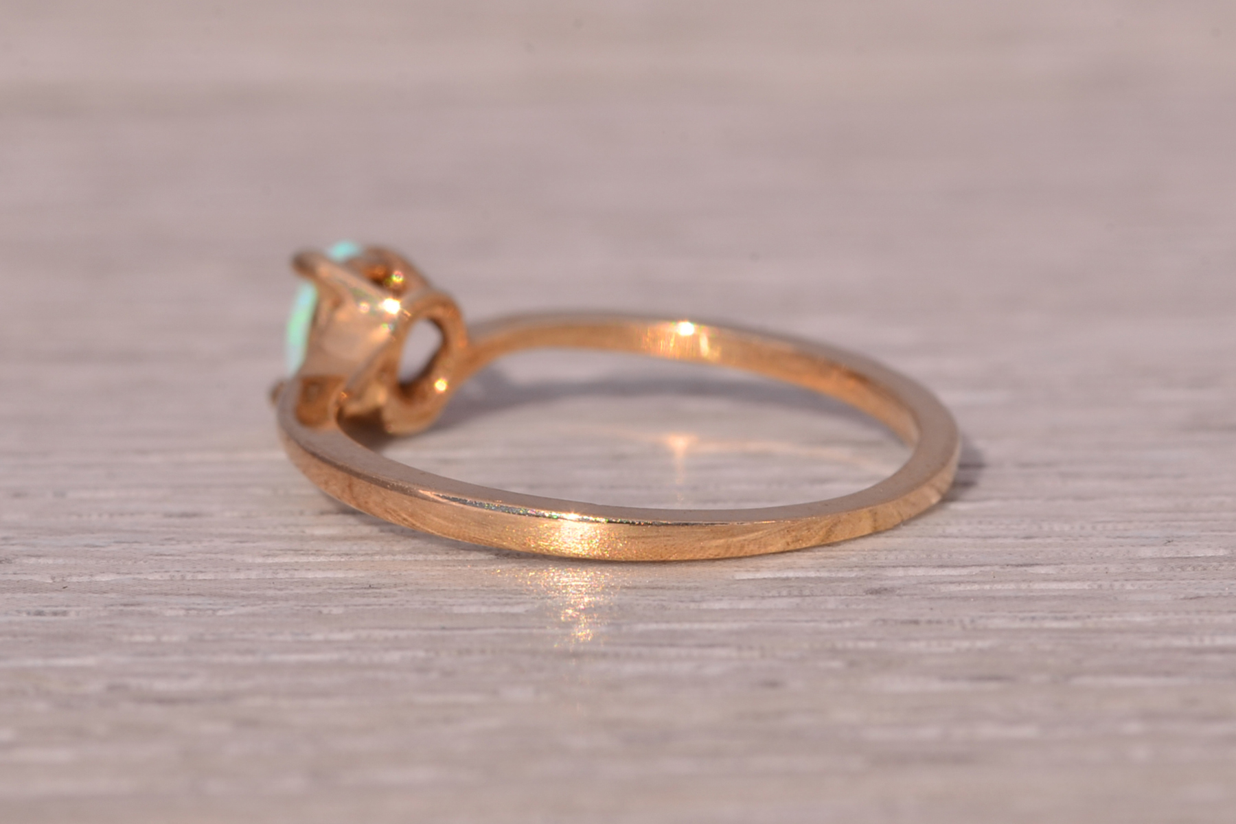 SOLD - The Australian Glow: Australian Opal Ring in Yellow Gold - Image 4