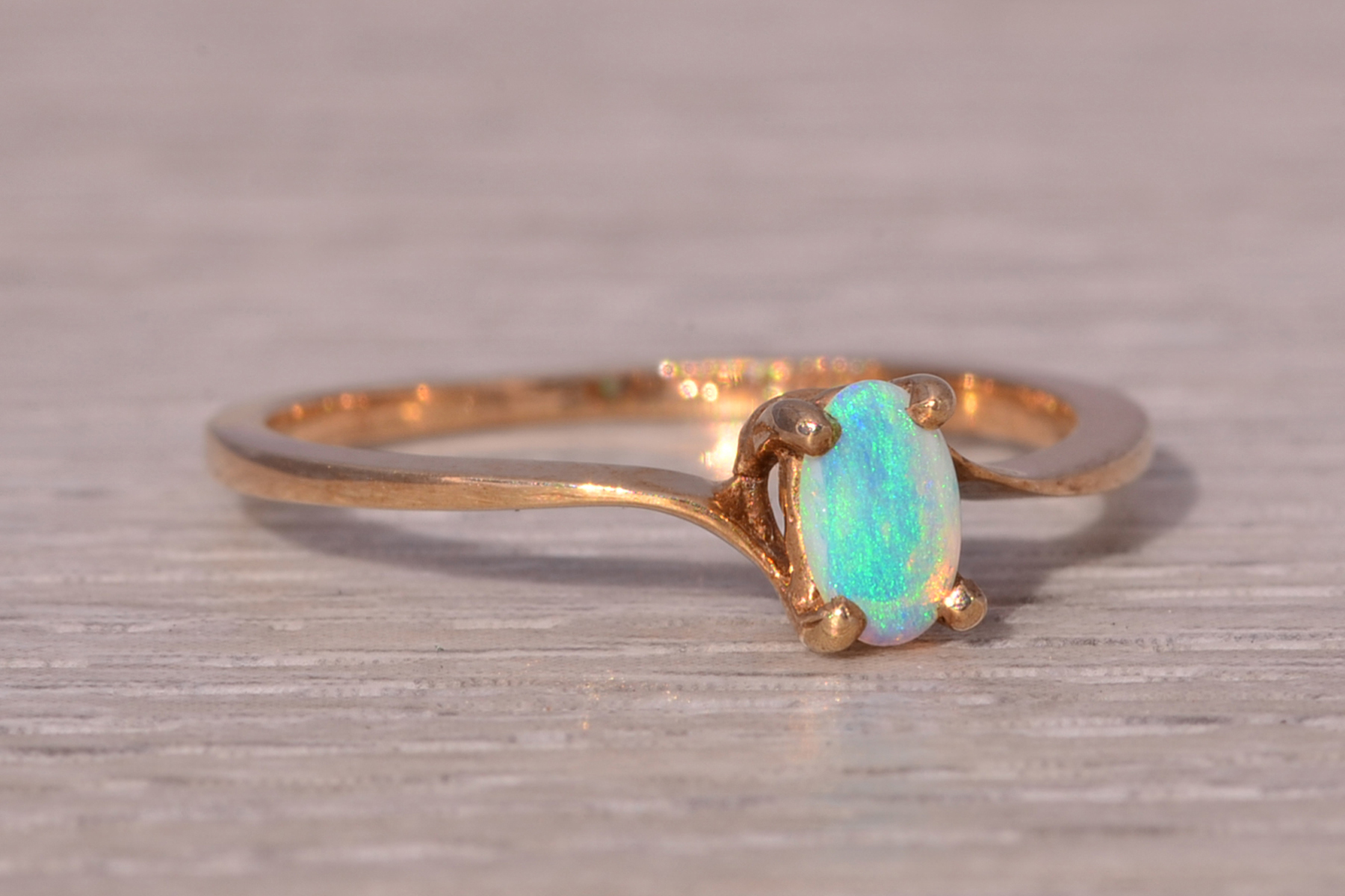 SOLD - The Australian Glow: Australian Opal Ring in Yellow Gold - Image 6
