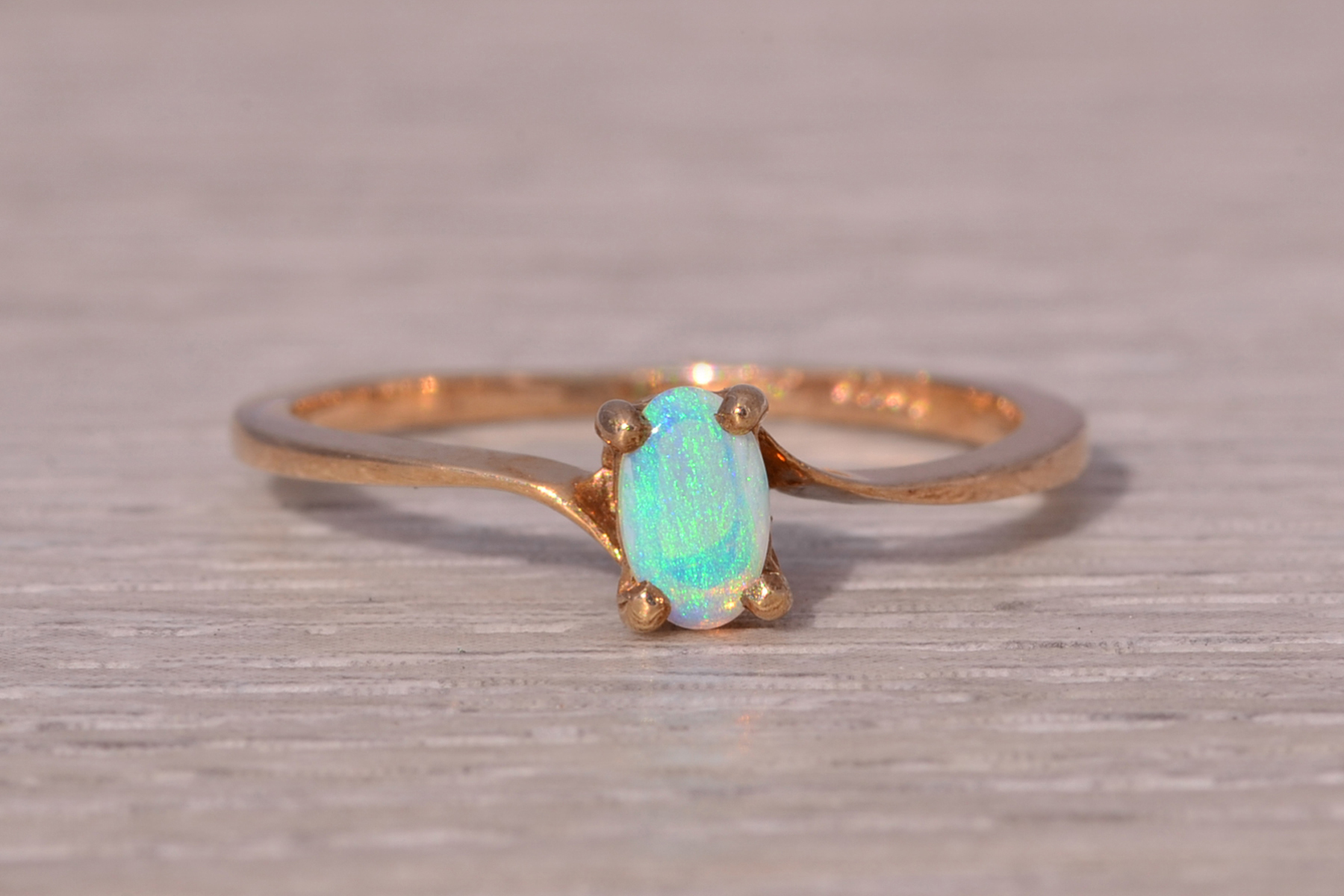 SOLD - The Australian Glow: Australian Opal Ring in Yellow Gold - Image 7