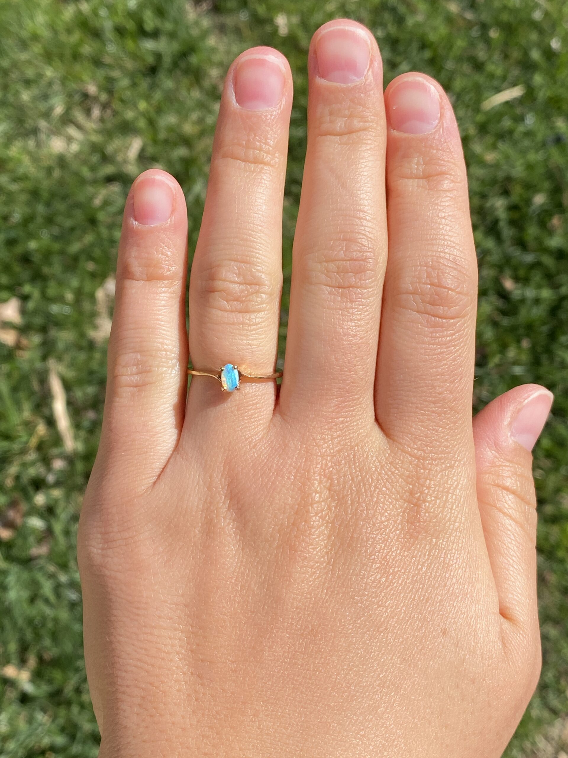 SOLD - The Australian Glow: Australian Opal Ring in Yellow Gold - Image 8