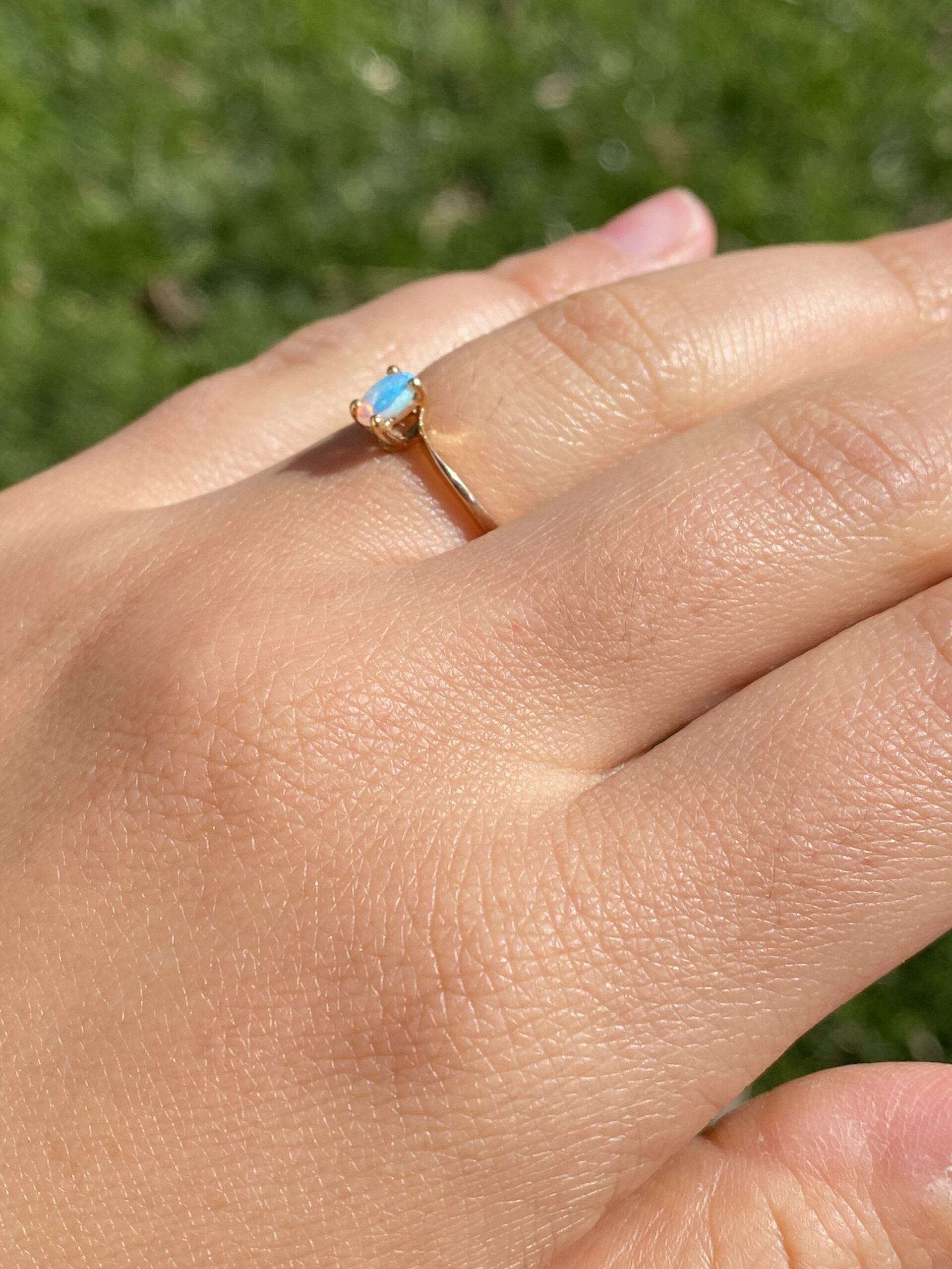 SOLD - The Australian Glow: Australian Opal Ring in Yellow Gold - Image 9