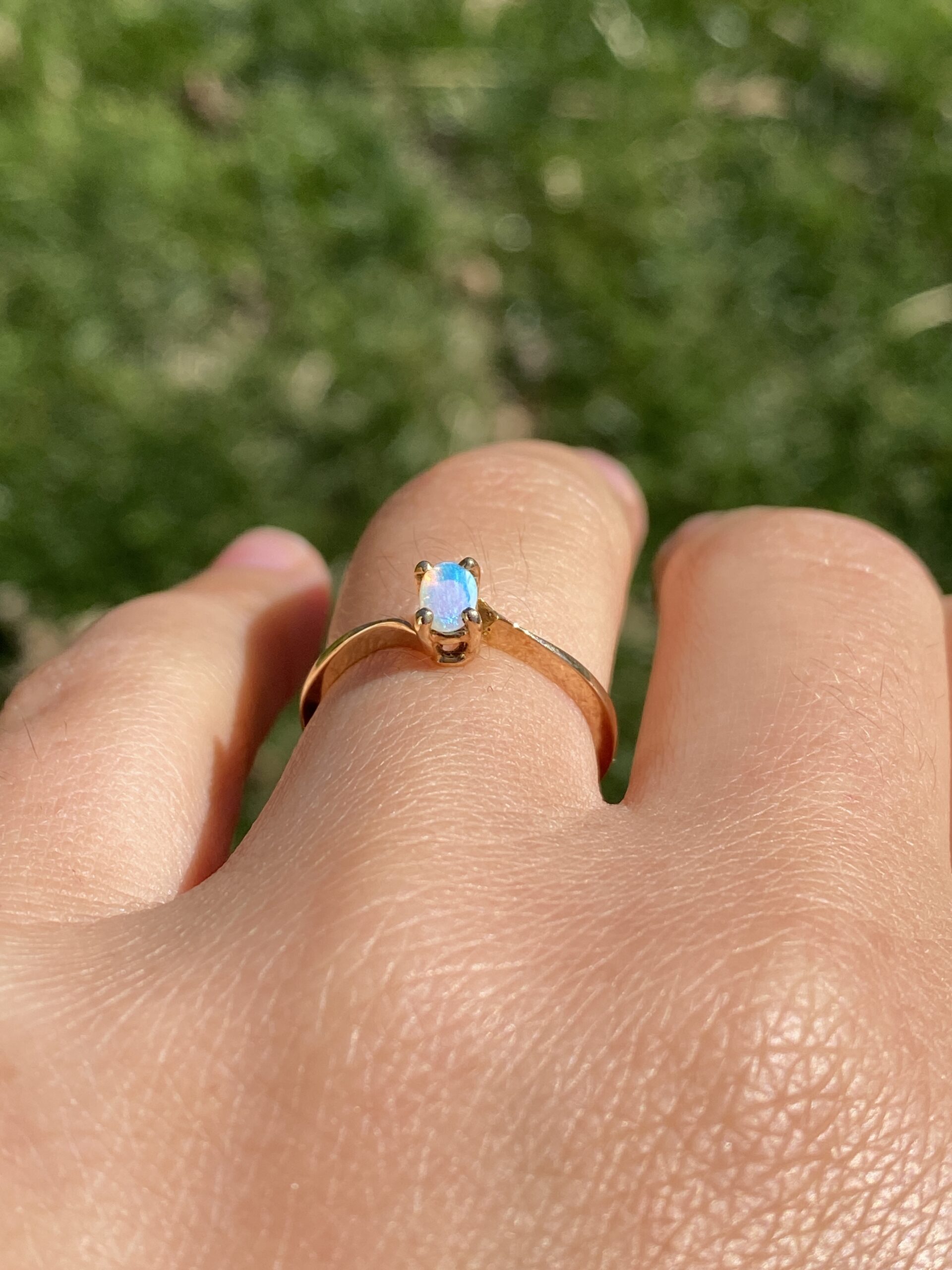 SOLD - The Australian Glow: Australian Opal Ring in Yellow Gold - Image 10