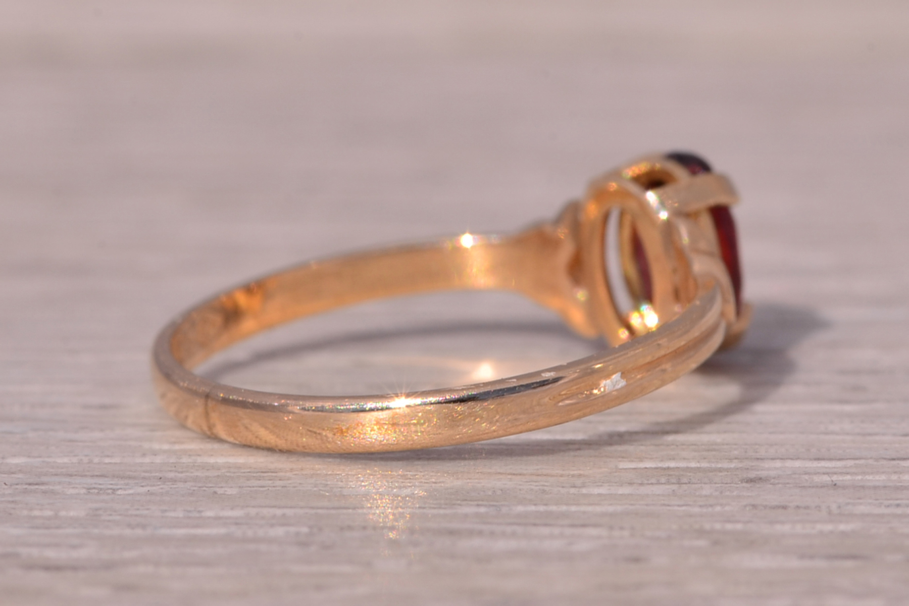 SOLD - The Scarlet Elegance: Garnet Ring in Yellow Gold - Image 5