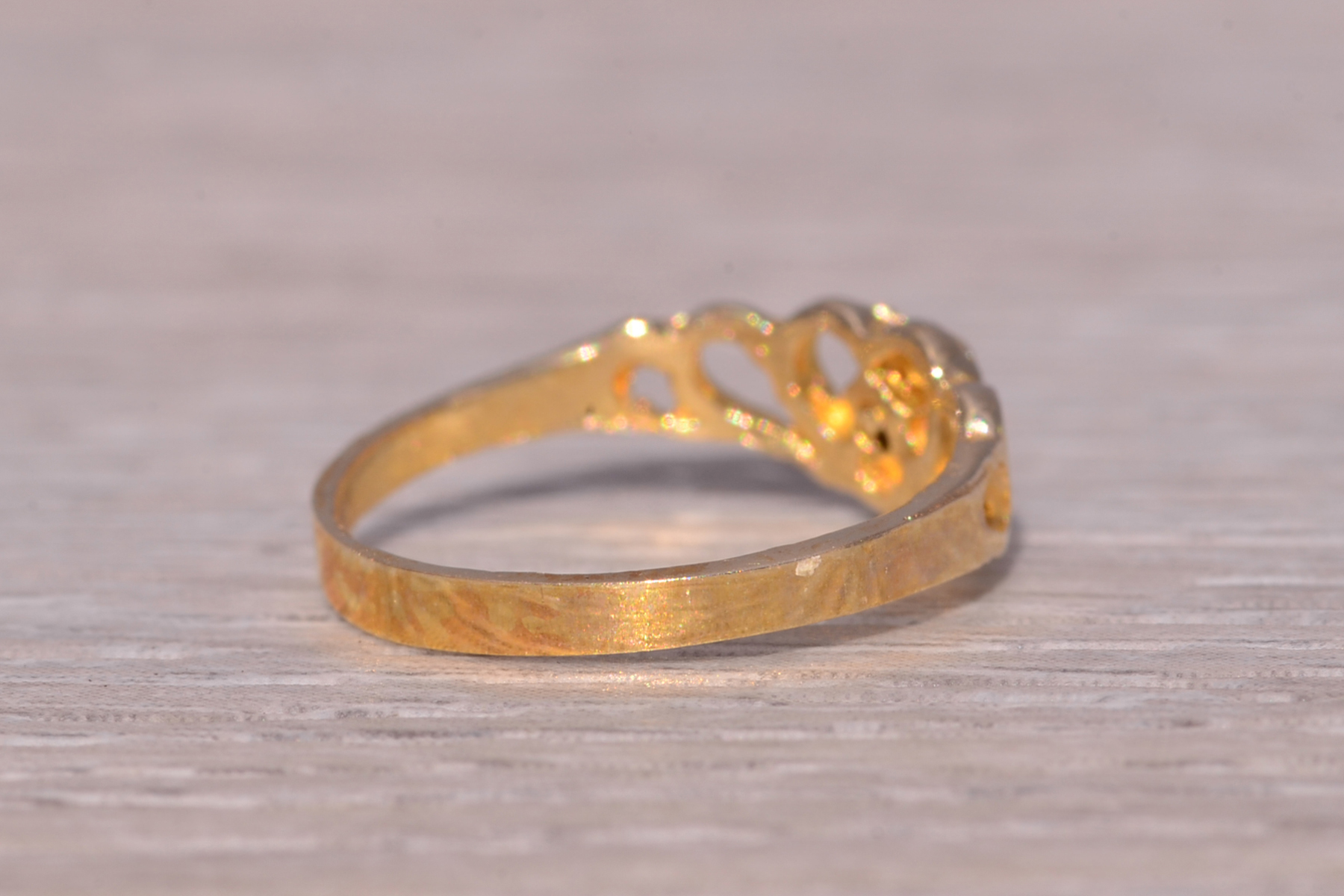 The Little Heart: Child's Blue Crystal Ring in Yellow Gold - Image 5