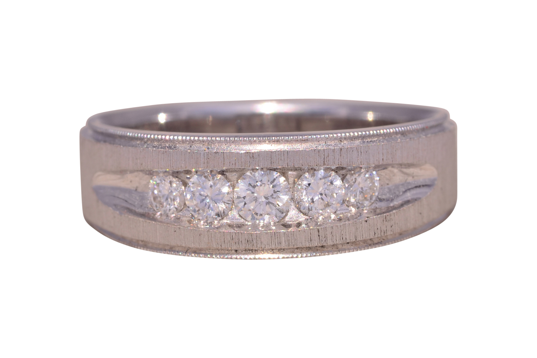 The LeMans Classic: Leman's Signed Natural Diamond Ring in White Gold
