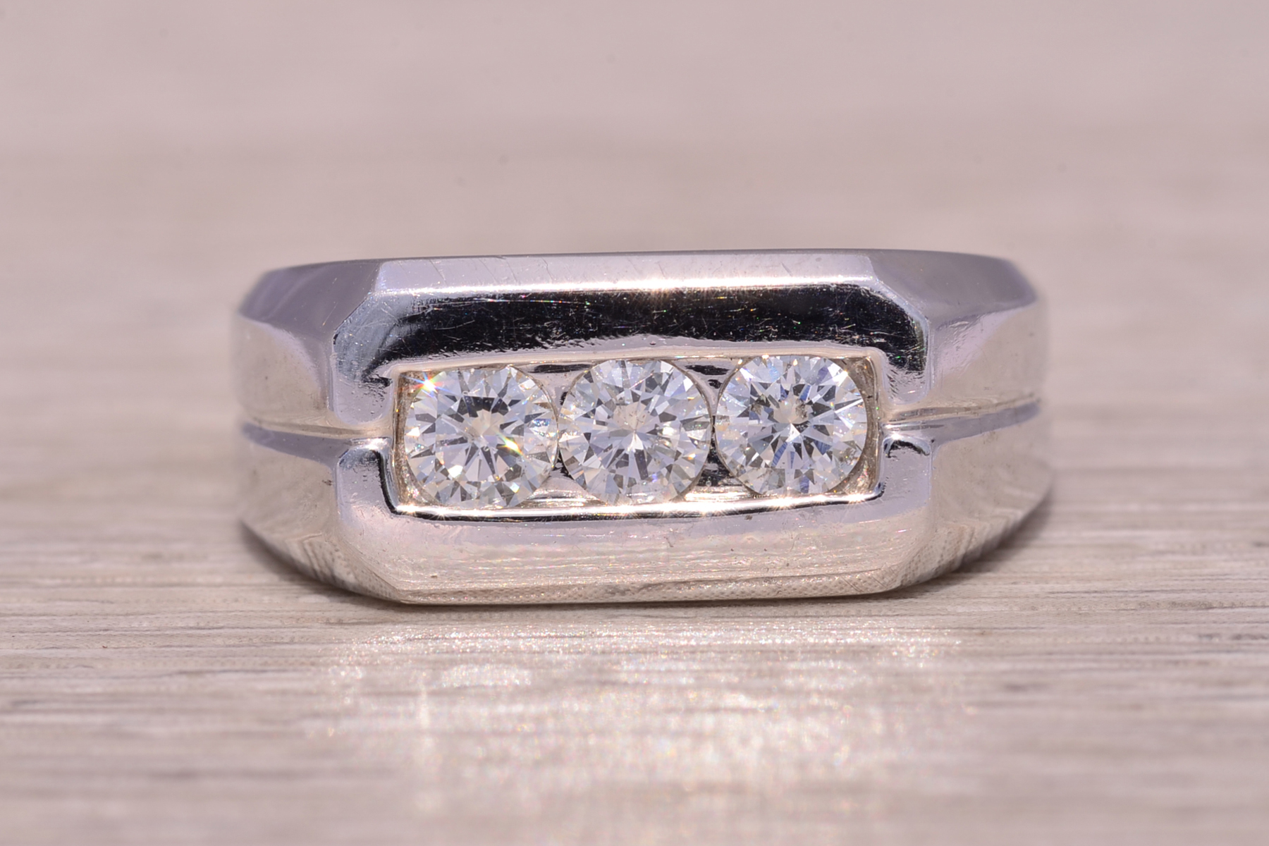 The Classic Trio: Natural Diamond Ring in White Gold - Image 2