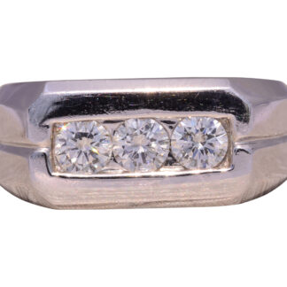 The Classic Trio: Natural Diamond Ring in White Gold