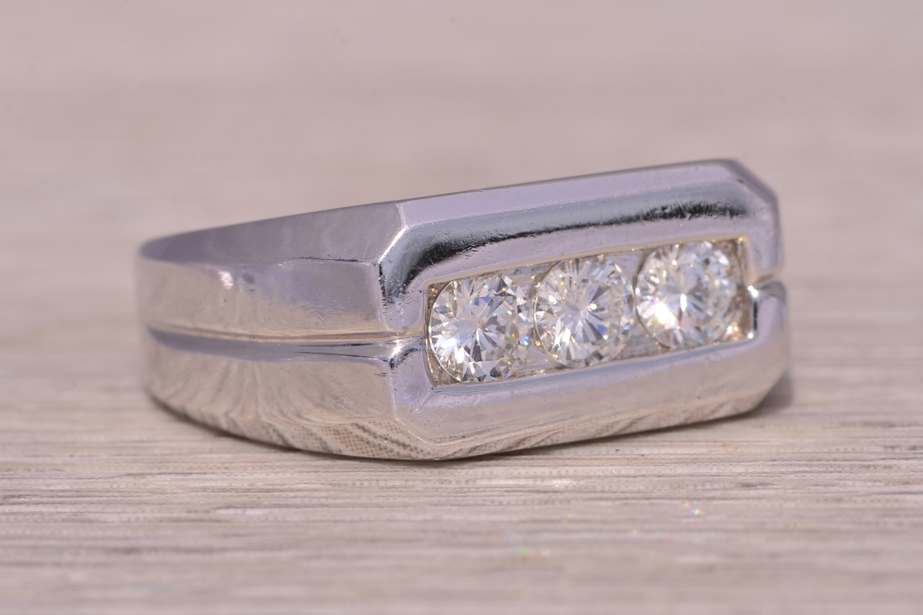 The Classic Trio: Natural Diamond Ring in White Gold - Image 6