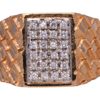 The Outloud: Gentleman's 1980s Natural Diamond Cocktail Ring in Yellow Gold